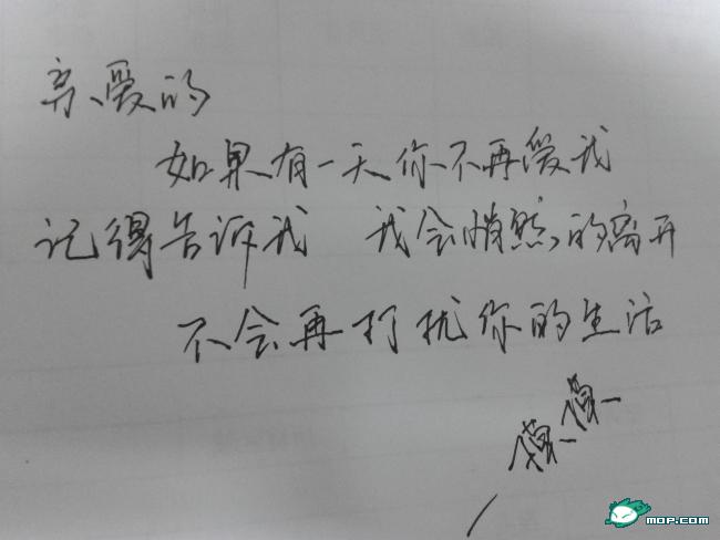 男生女生手写情书示爱(组图)