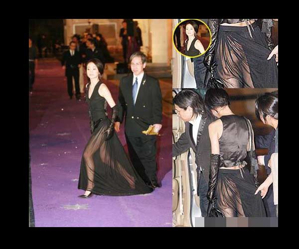 盘点女星的大尺度礼服 刘嘉玲疑未穿内裤(组图)_