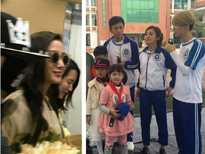 《跑男》录制邓超穿校服显呆萌  张天爱 陈意涵