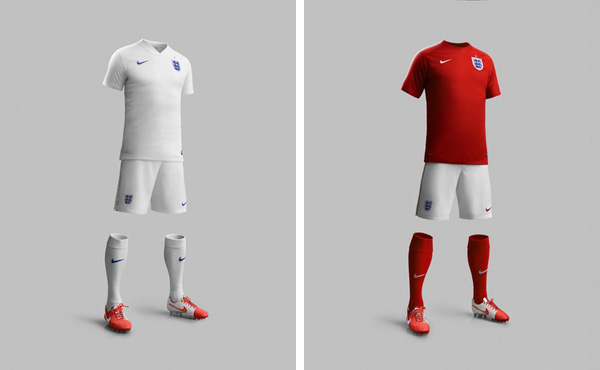 NIKE 发布全新英格兰国家足球队主客场队服_