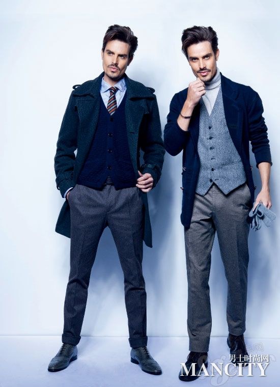 针织马甲,军装大衣