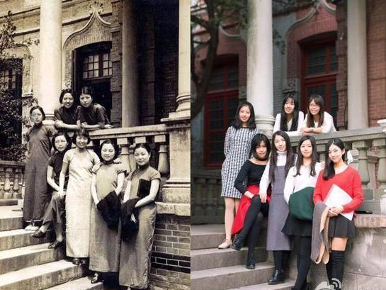 上海交大公布不同时期男女生对比照片