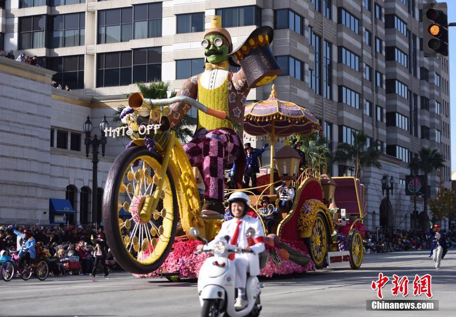 第129届美国玫瑰花车游行盛大登场