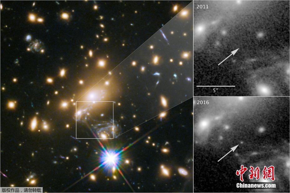 哈勃望远镜拍到50亿光年外恒星