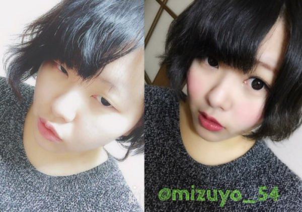妹子化妆变女神 日本妹子靠化妆秒变女神获赞,网友求指点。日本最近有女网友就亲自作示范,分享自己的妆前妆后照,化妆技术让看到的人都赞叹不已。原本单眼皮小眼睛的她,化妆之后竟变成水汪汪的大眼,马上变得炯炯有神。且化妆之后皮肤看起来超有气色,马上变成超美女神。简直是从一个普通妹子变成了女神啊!