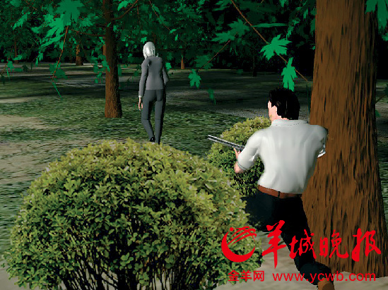 ■老伴停下看车祸,村书记继续前行散步,遭到枪手伏击。 ■老伴停下看车祸,村书记继续前行散步,遭到枪手伏击。