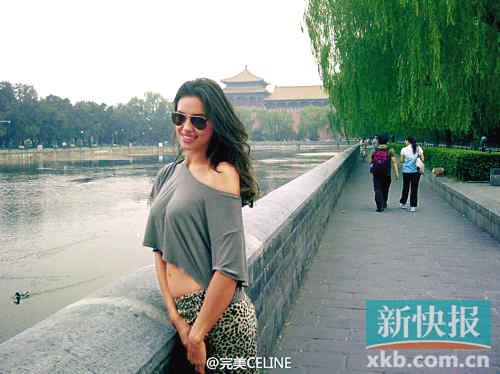 c罗女友伊莲娜来北京走秀