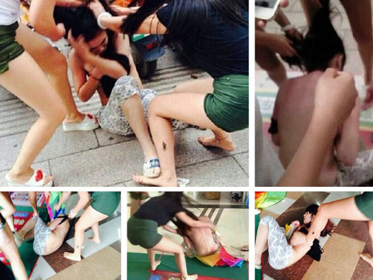 疑为小三女子被扒光群殴图片