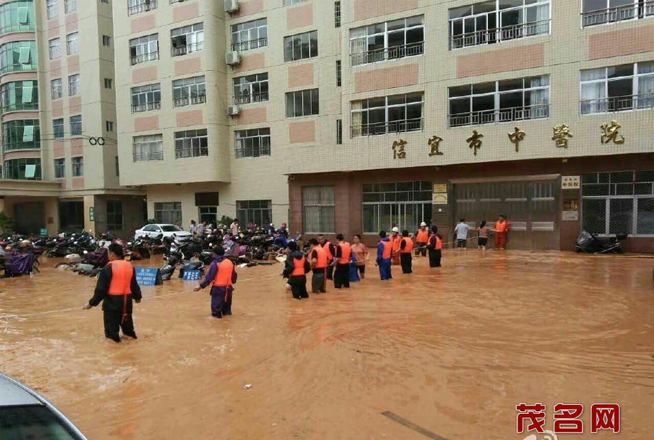 茂名信宜遇60年来最强降雨 河堤缺口农田被淹
