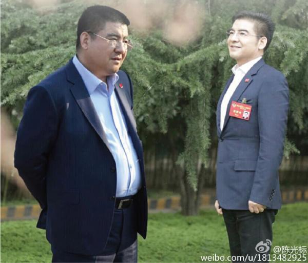 陈光标在个人微博展示瘦身前后的形象照. 微博@陈光标图