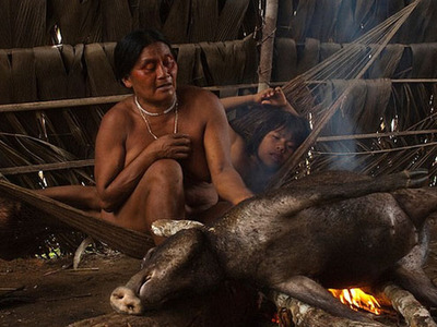 亚马逊原始部落以猎猴为生 多为扁平足
