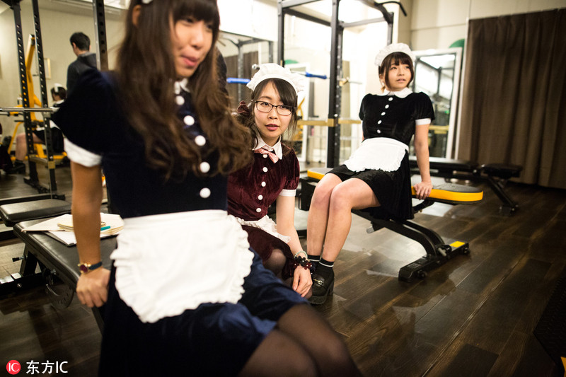 日本推出女仆健身房 宅男终于有健身动力了