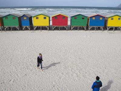 彩色的风景线 南非海滩更衣室
