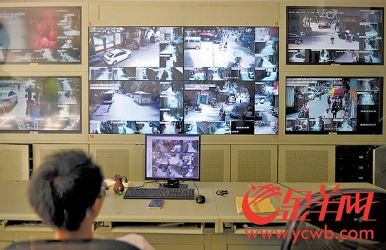 白云永平街元下田社区专门设置了视频， 监控村内的安全隐患汤铭明摄（资料图片）
