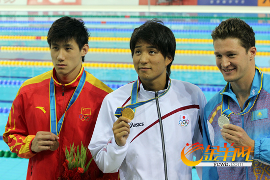 男子100米蛙泳决赛 日本选手立石谅夺得金牌