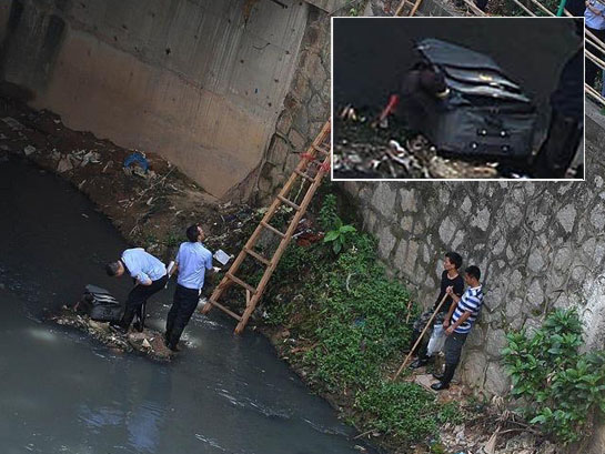 深圳河道内行李箱 惊现半截男尸