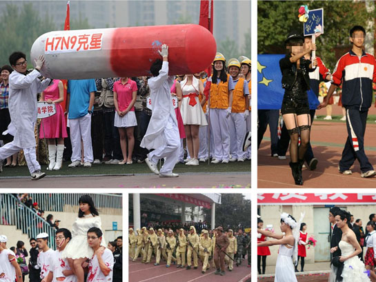 中学体育节穿日本军服引质疑 盘点各地奇葩开幕式